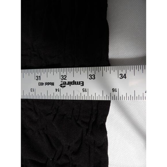 Tees By Tina One Size OSFA Dress Black Crinkle Textured Knee Length Modest Scoop - Picture 9 of 12